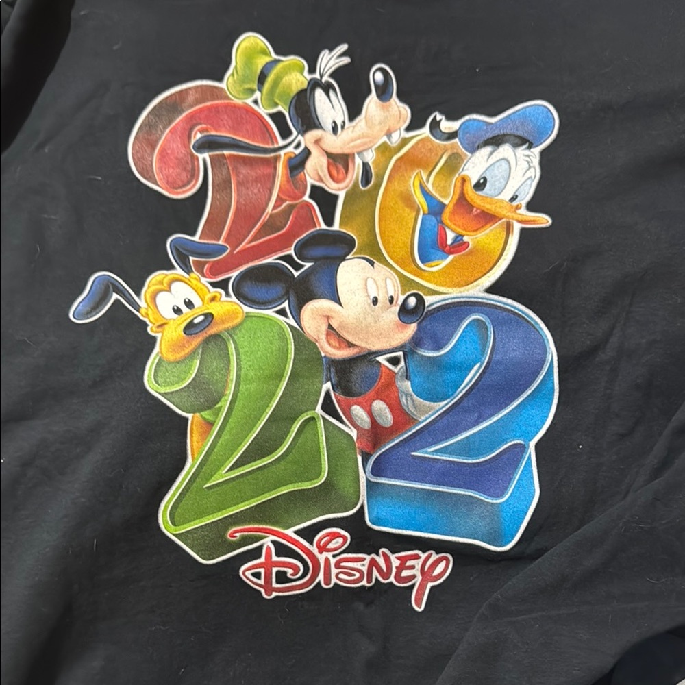 Disney Black Tee with Colorful Character Design